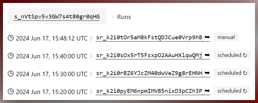 Skybear.NET script run invocation type in list runs page Skybear.NET script run invocation type in list runs page